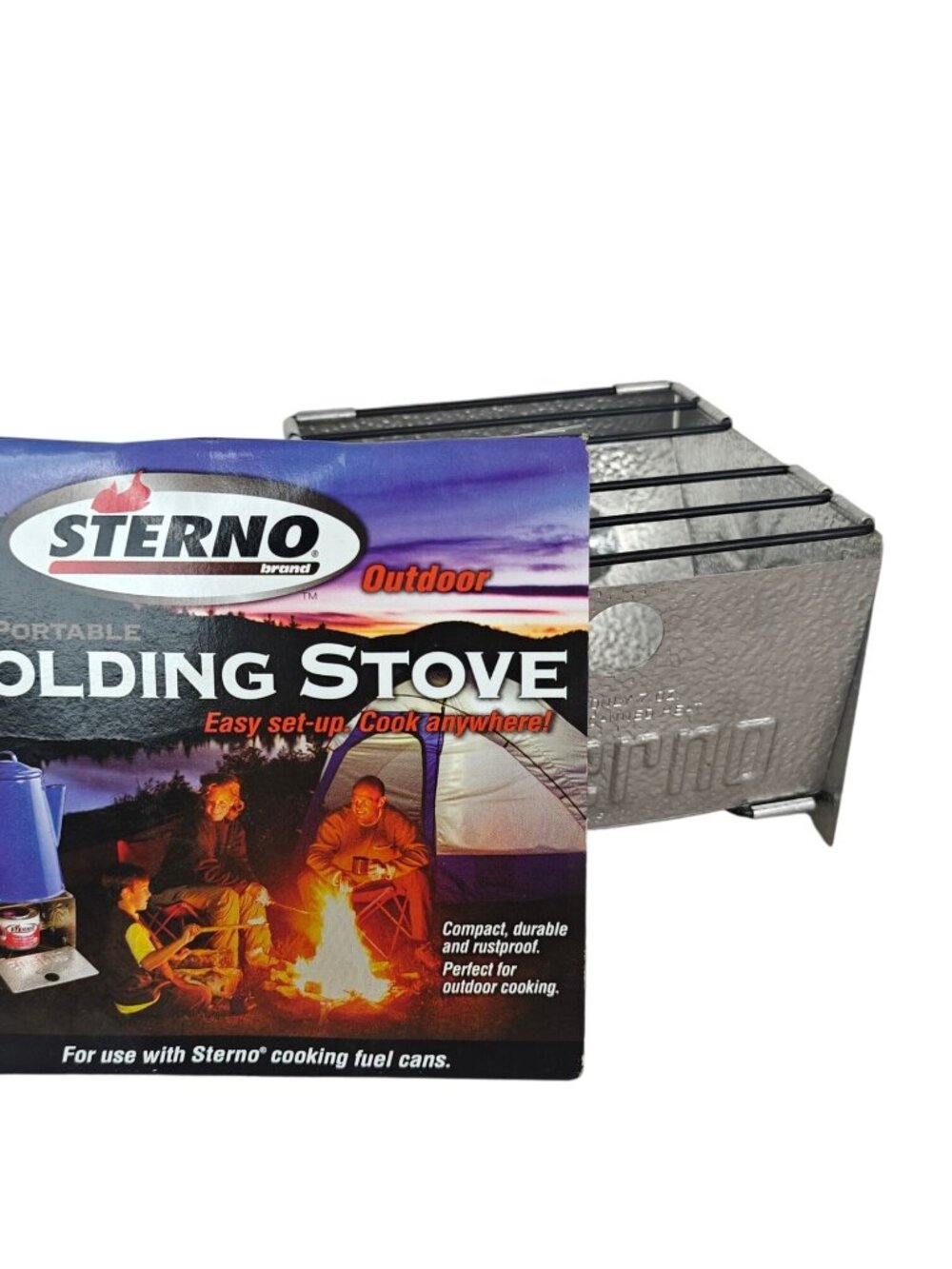 Sterno Portable Aluminum Folding Stove Outdoor Cooking Durable Compact NEW 2007
